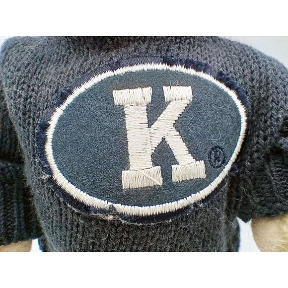 Bendy Muffy Bear Navy Blue K Sweater Vintage 2001 Stuffed Animal 7 Inch 5738A - Picture 4 of 12